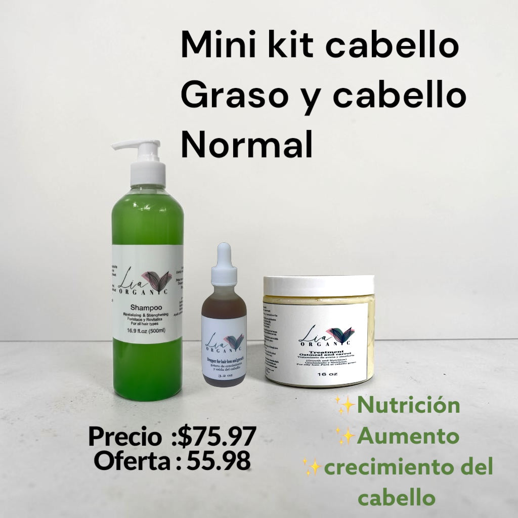 Mini kit Crecimiento  cabello normal y cabello graso